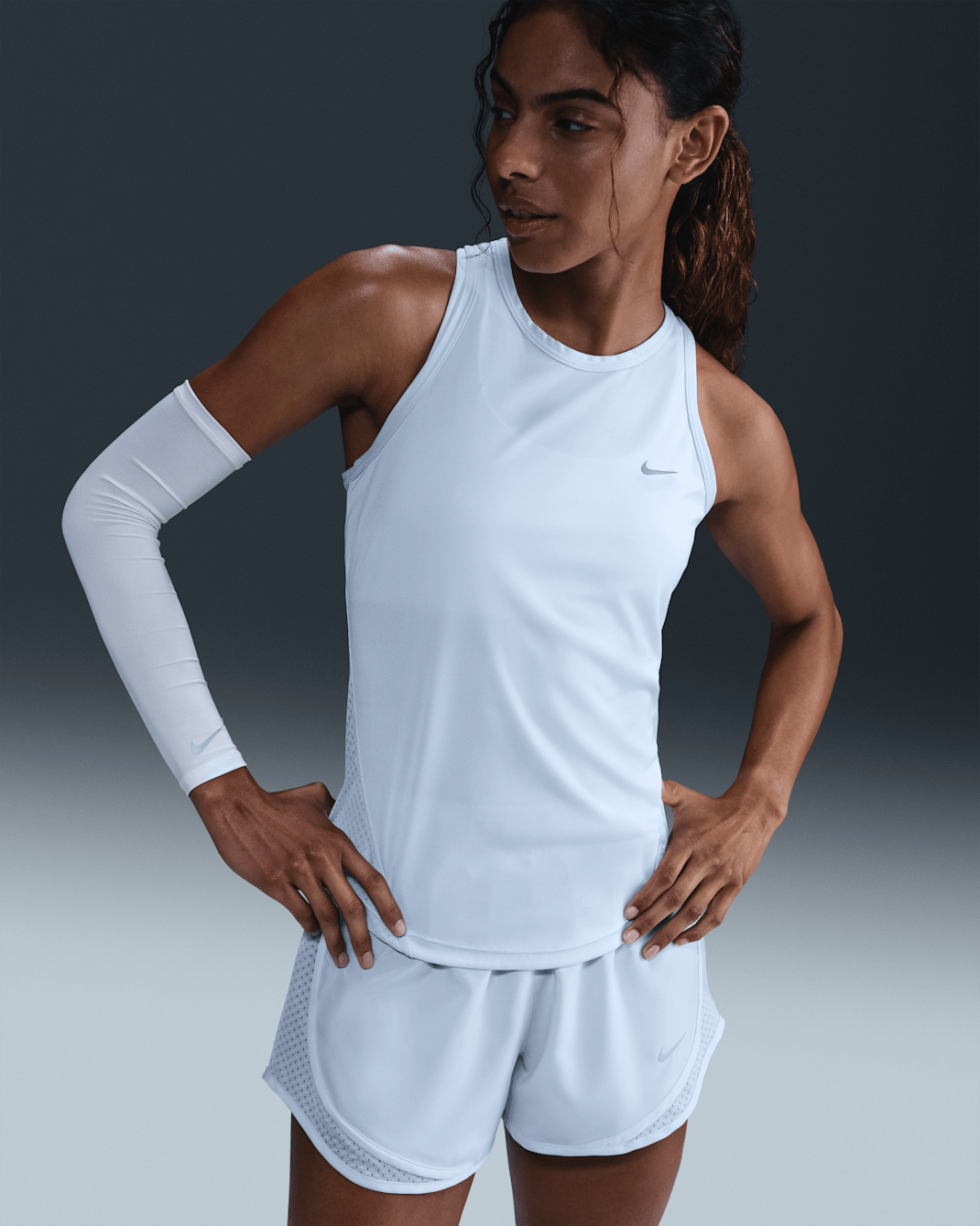 Nike Tempo Dri-FIT-løbetanktop til kvinder - Blue Tint