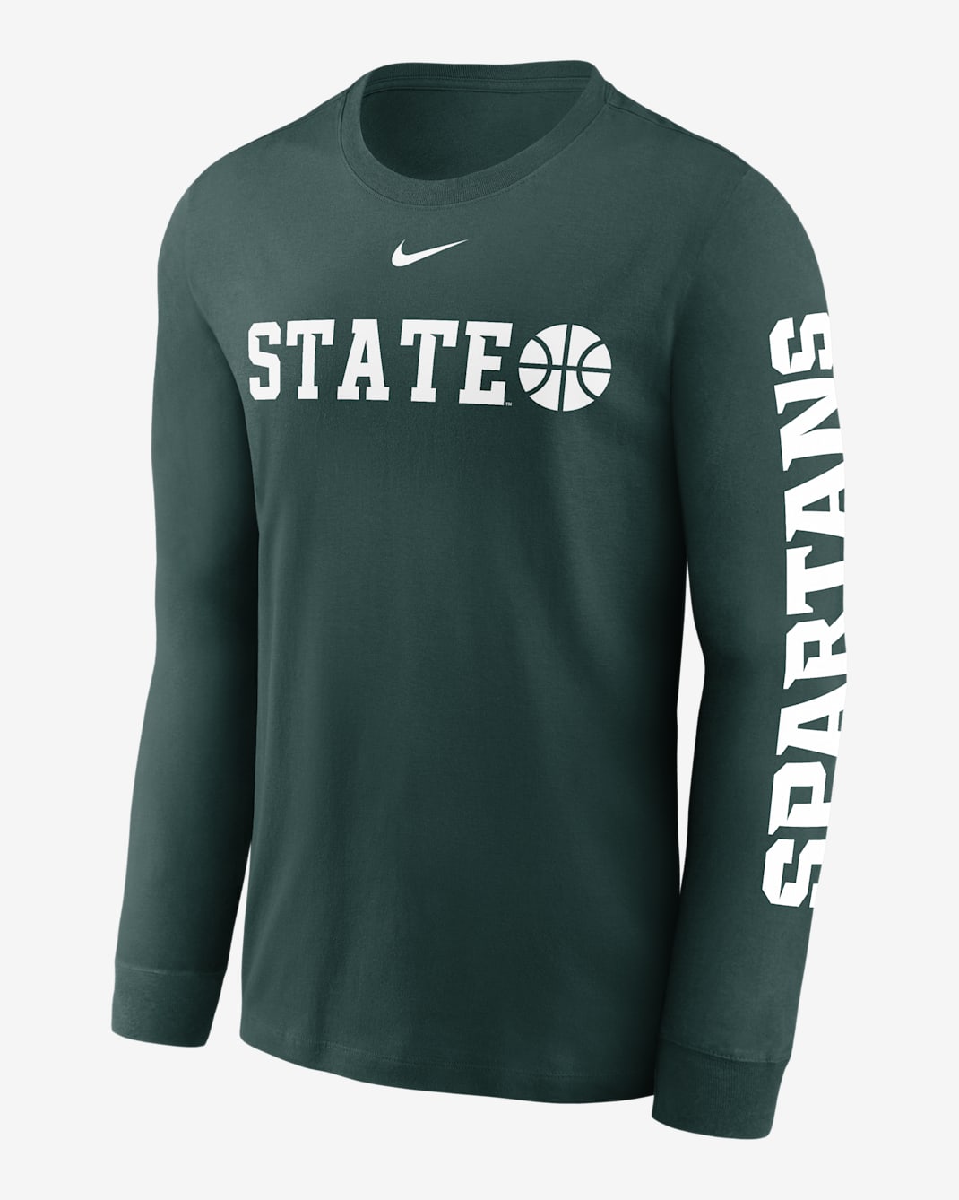 Playera de manga larga universitaria Nike para hombre Michigan State Spartans Basketball Icon - Verde pro