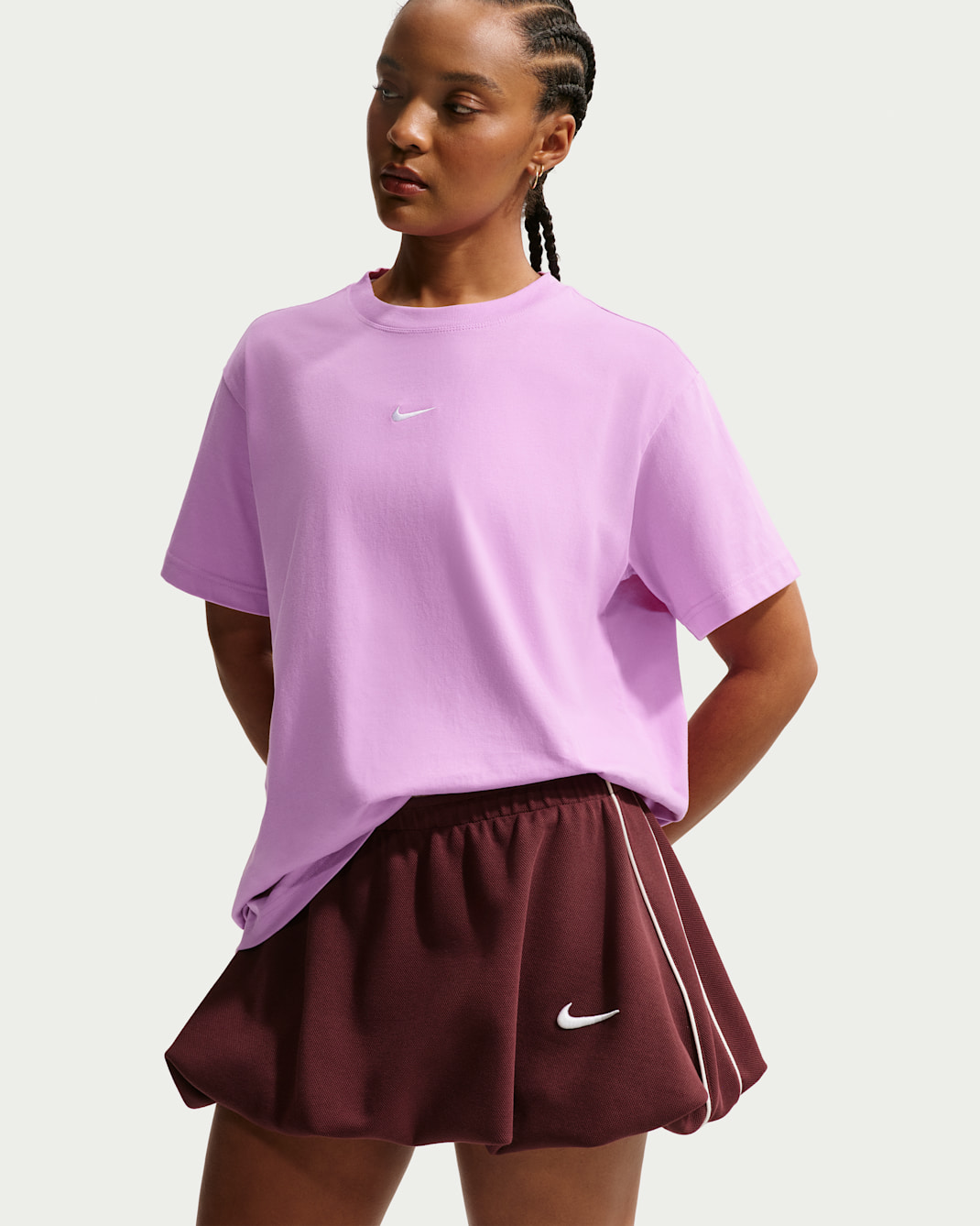 Playera de manga corta oversized para mujer Nike Sportswear - Magenta claro