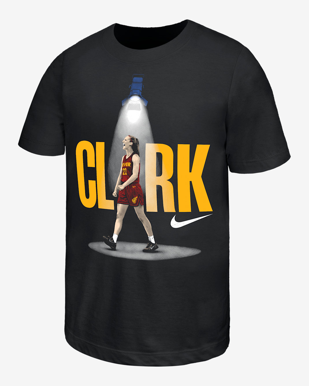 Playera de básquetbol Nike para niños talla grande Caitlin Clark "So Win" - Negro