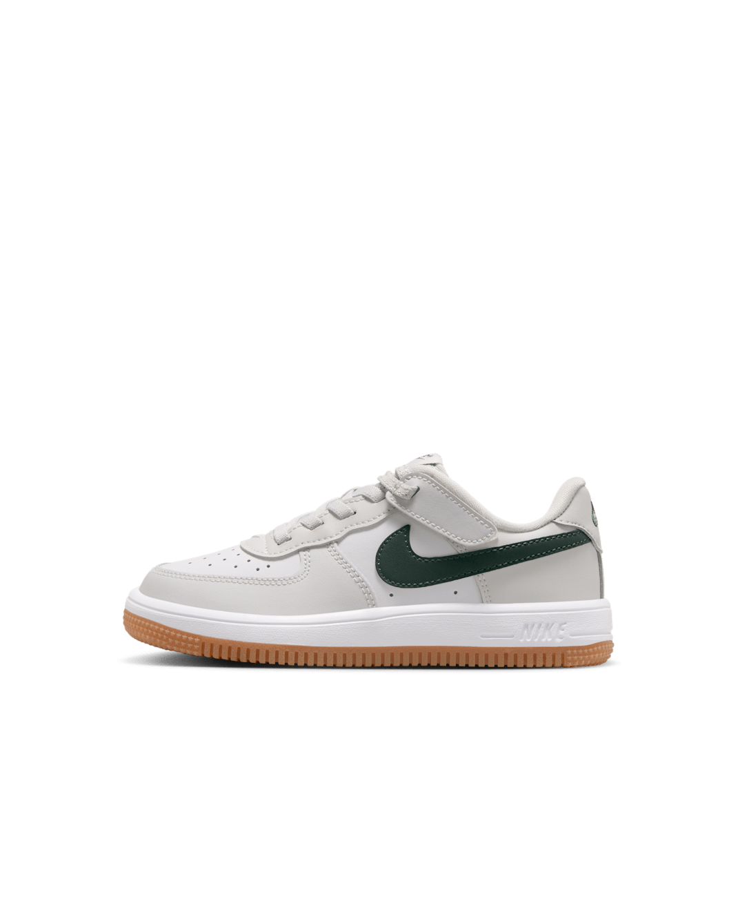 Nike Force 1 低筒 EasyOn 小童鞋款 - Photon Dust/Fir/Gum Medium Brown/白色