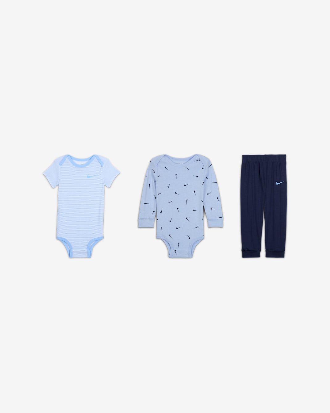 Conjunto de body y pants de 3 piezas Nike Baby Essentials para bebé (de 12 a 24 meses) - Multicolor/Cobalto felicidad