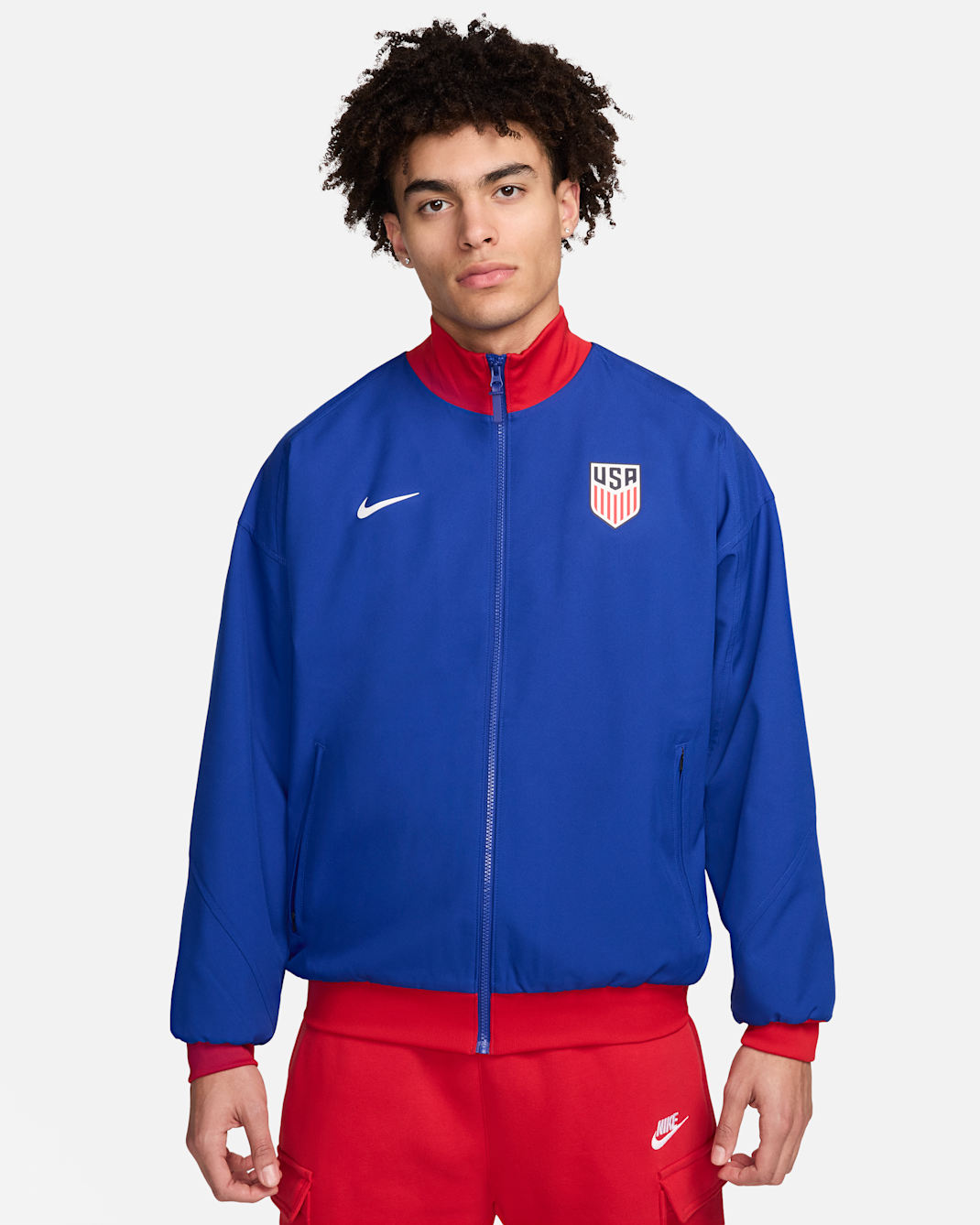 USMNT Strike Men's Nike Dri-FIT Soccer Jacket - Old Royal/Sport Red/White