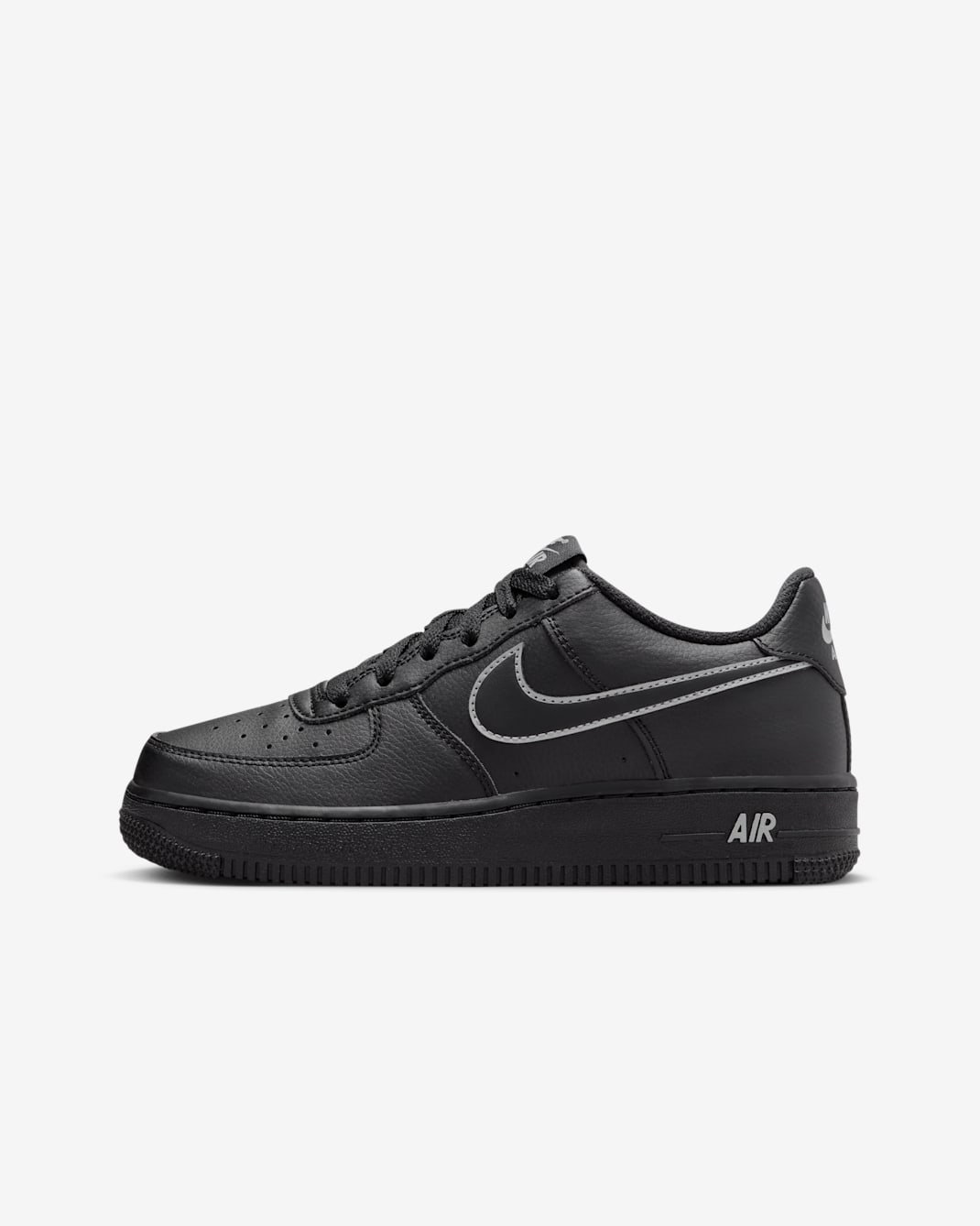 Nike Air Force 1 Big Kids' Shoes - Black/Light Smoke Grey
