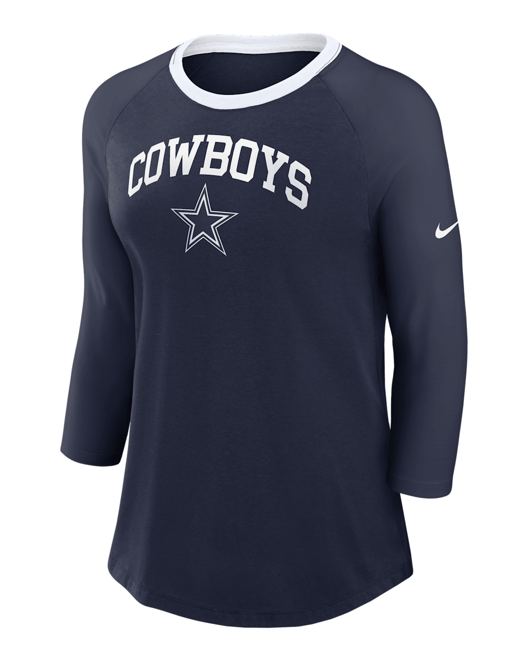 Dallas Cowboys Women's Nike NFL 3/4-Sleeve T-Shirt - Navy/White
