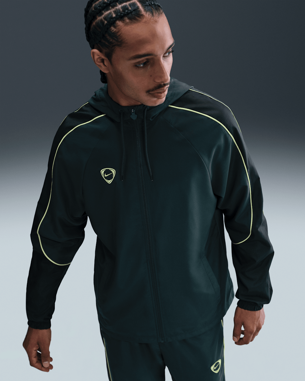 Giacca da calcio Repel in tessuto Nike Academy+ – Uomo - Seaweed/Nero/Limelight/Limelight