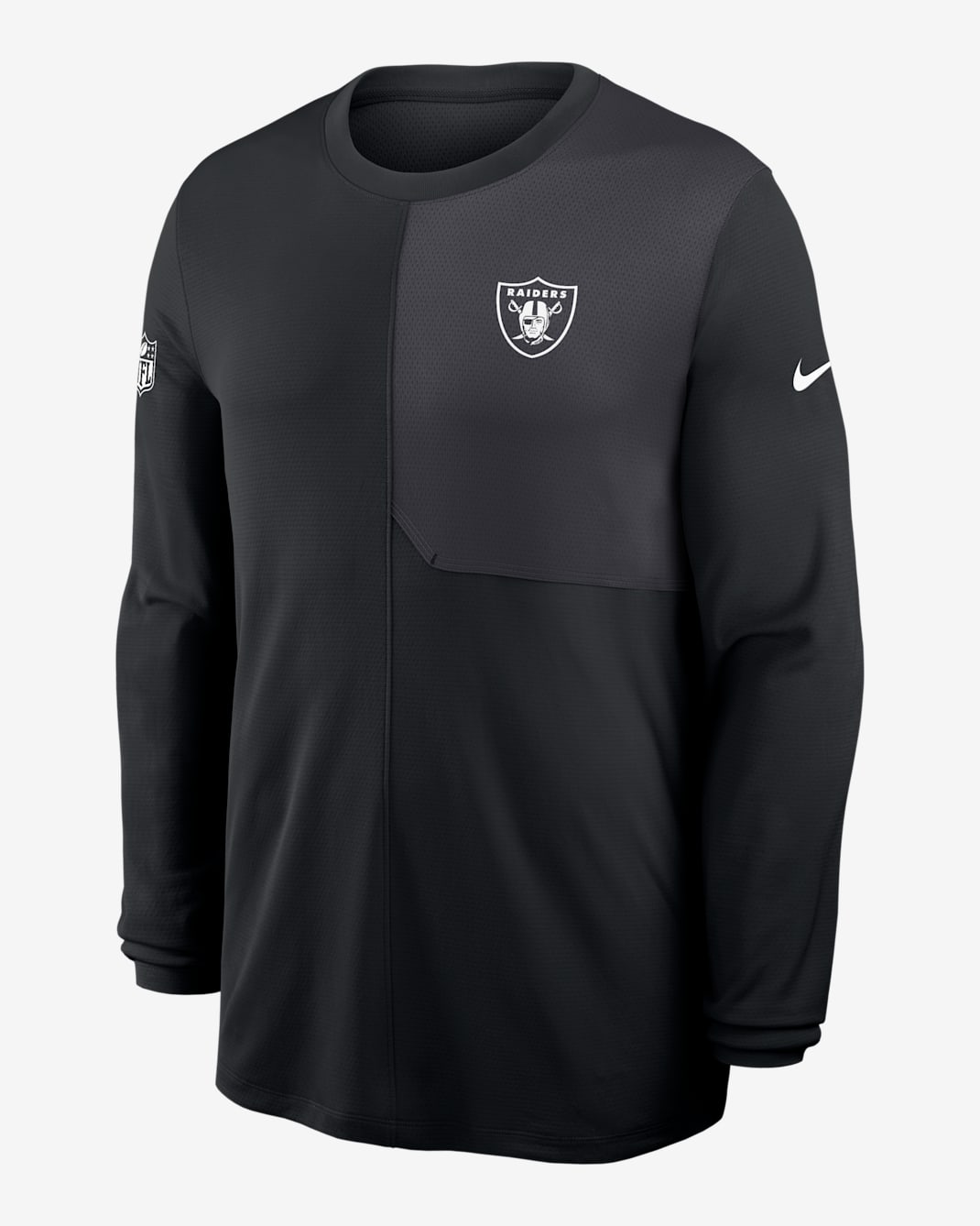 Playera de manga larga Nike Dri-FIT de la NFL para hombre Las Vegas Raiders Sideline Coach - Negro
