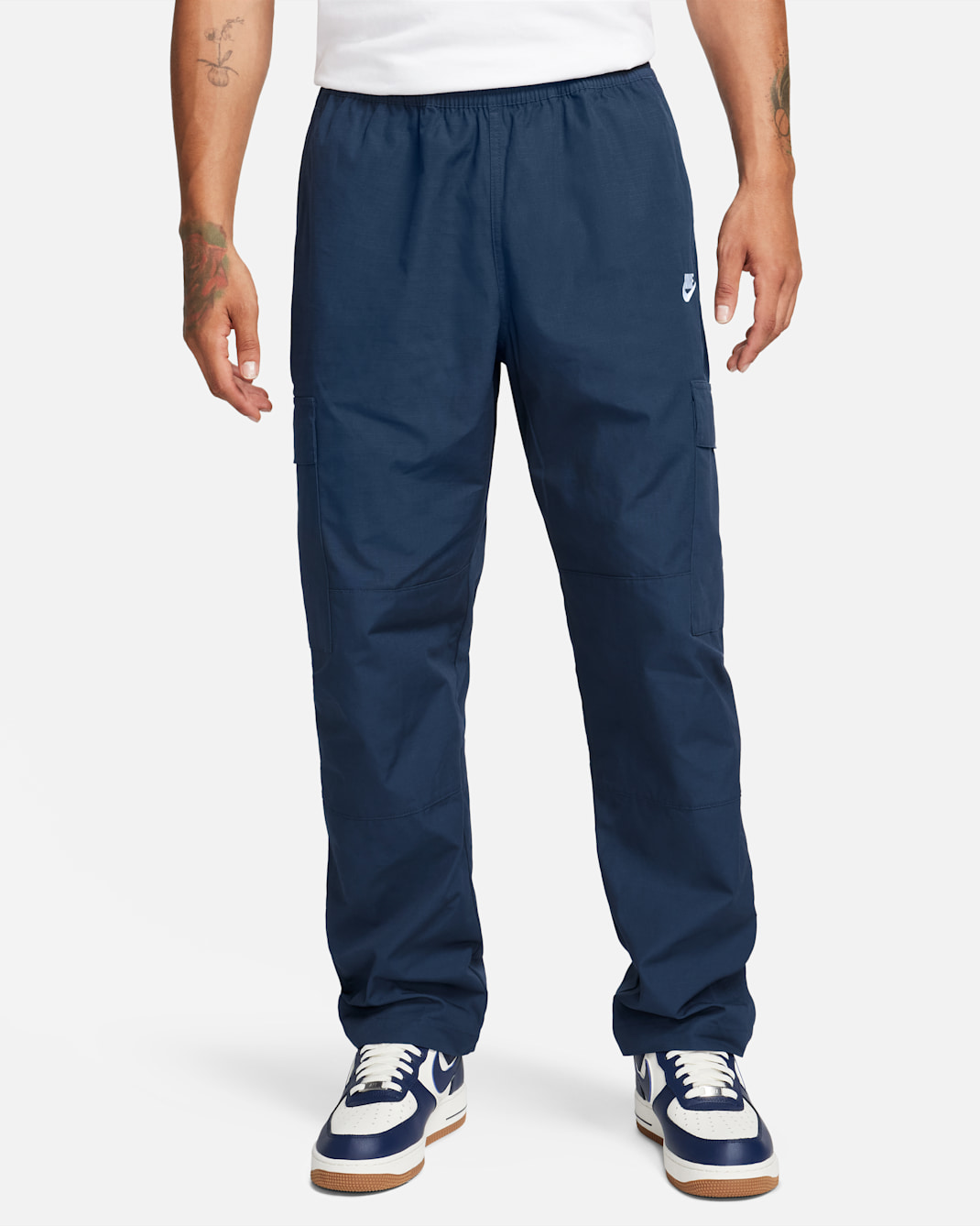 Pantalon cargo tissé Nike Club pour homme - Midnight Navy/Blanc
