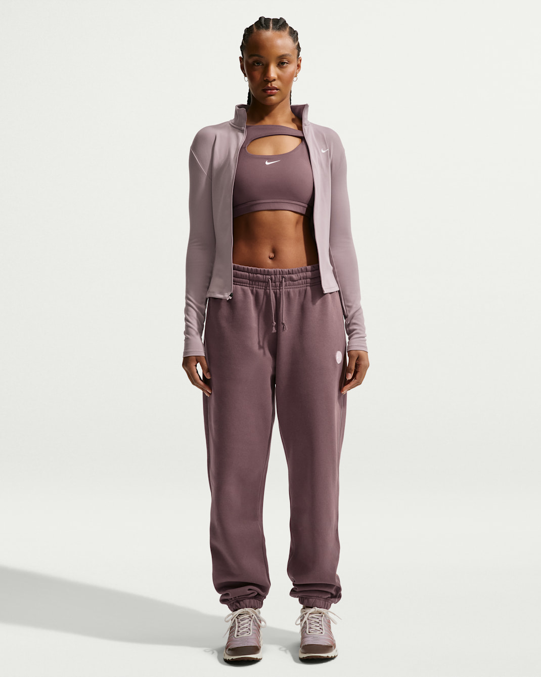 Nike Sportswear Phoenix Fleece oversized damesbroek met hoge taille en print - Tattoo/Light Violet Ore