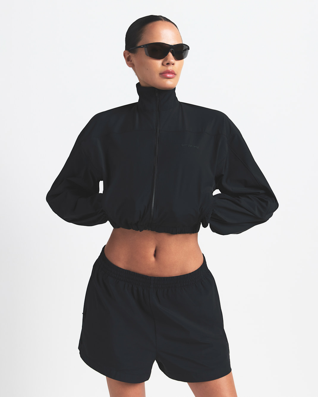 NikeSKIMS Woven Nylon Women's Crop Jacket - NSKM OBSIDIAN