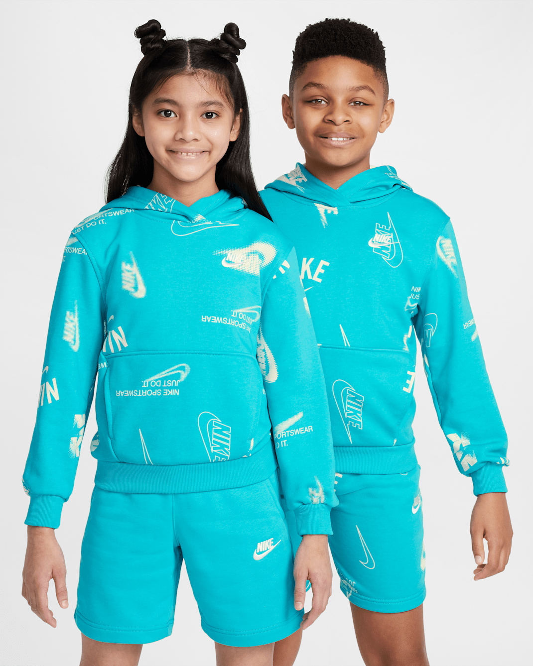 Sudadera con gorro de French Terry para niños talla grande Nike Sportswear Club - Cactus empolvado/Blanco