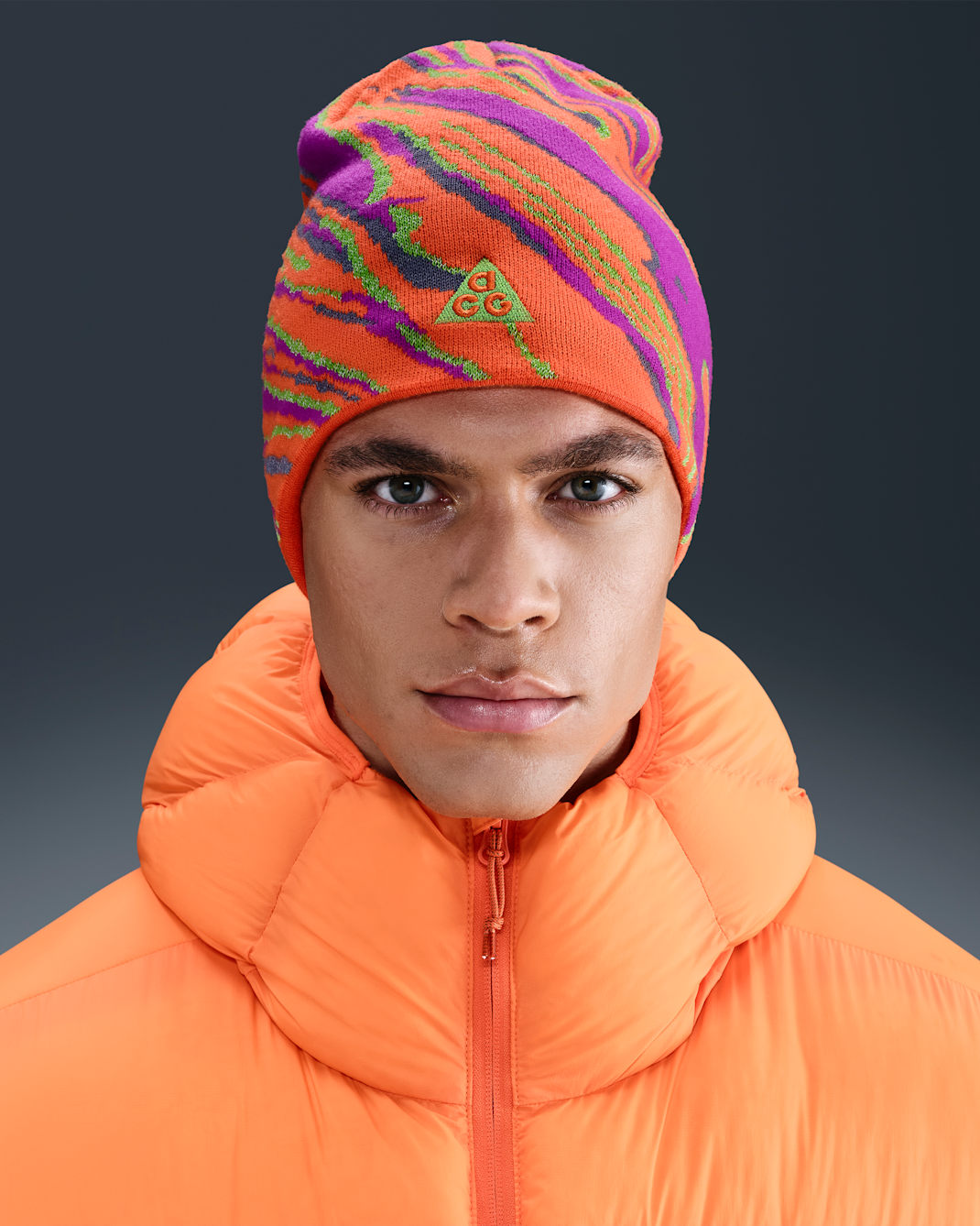 Nike ACG Peak "Big Bend" Beanie - Safety Orange/Vivid Purple