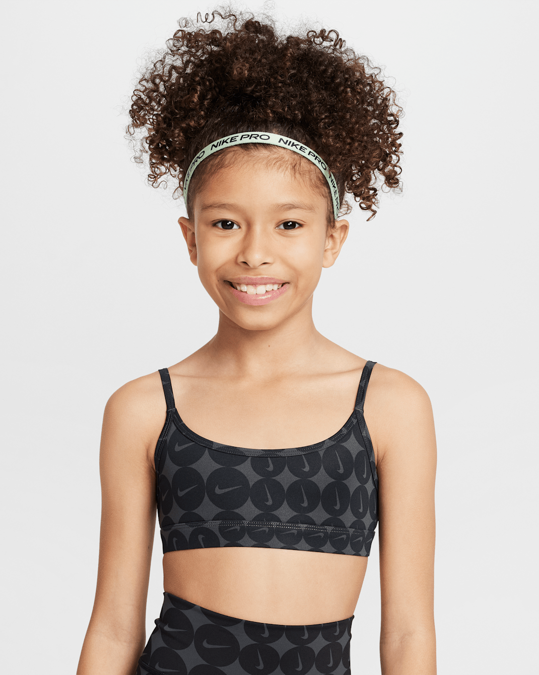 Nike One Older Kids' (Girls') Bralette - Black/Dark Smoke Grey