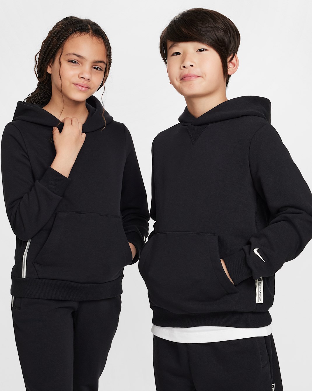 Nike Standard Issue Big Kids' Dri-FIT Fleece Basketball Hoodie - Black/Pale Ivory