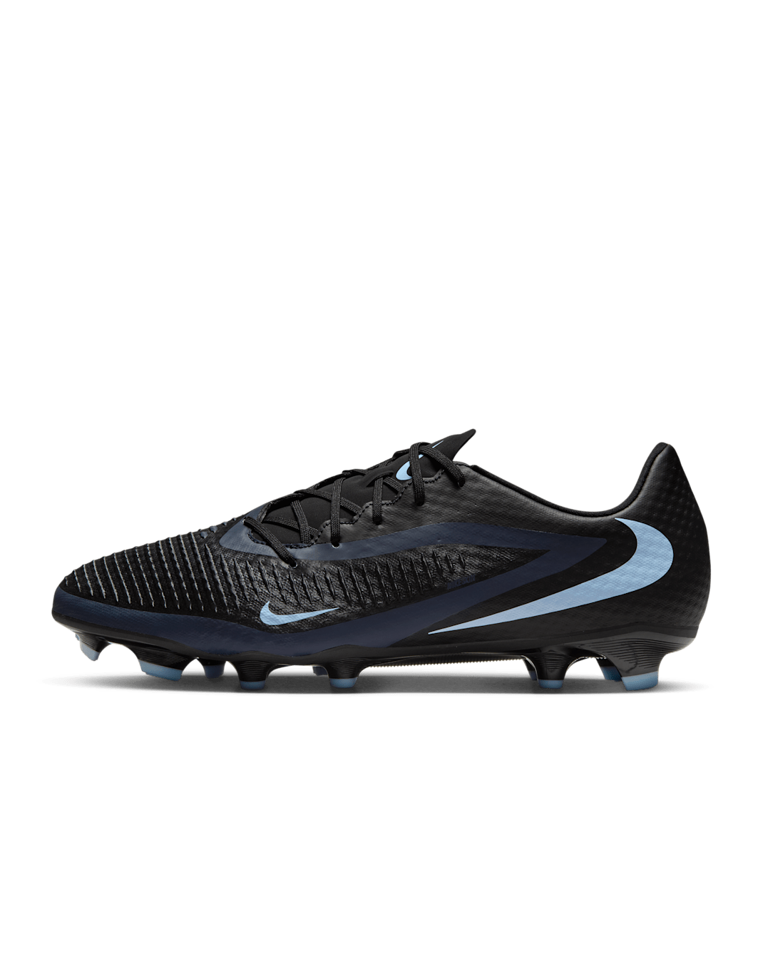 Nike Phantom 6 Low Academy fotballsko til flere underlag - Svart/Svart