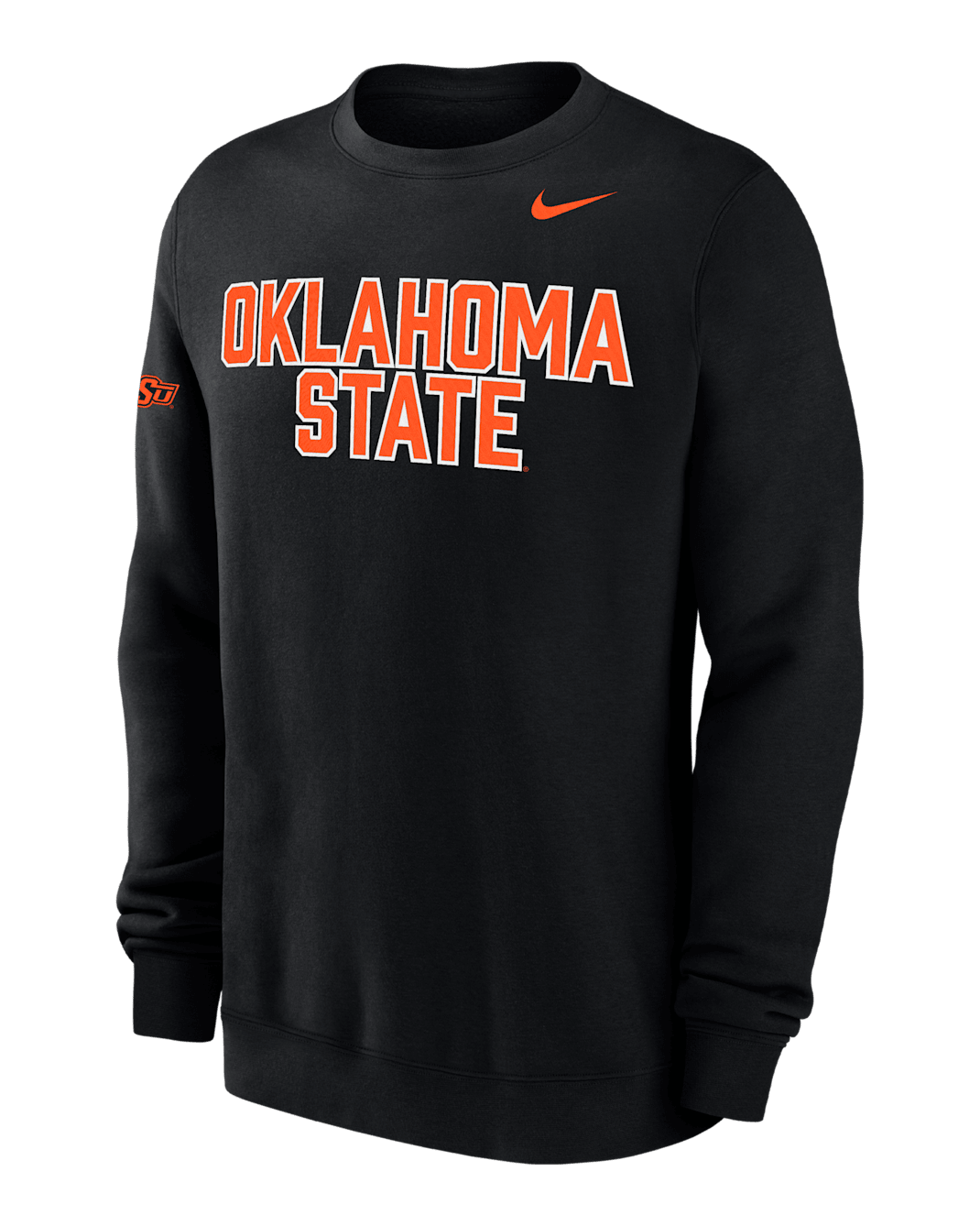 Oklahoma State Club Fleece Men's Nike College Crew-Neck Sweatshirt - Black