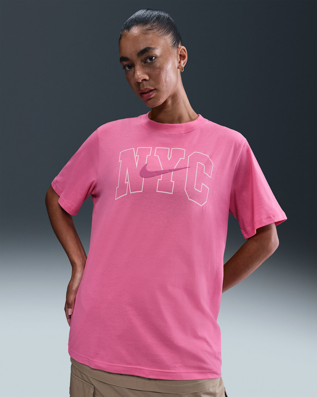 Nike Sportswear Essential Women's Graphic T-Shirt - Pinksicle/Cosmic Fuchsia
