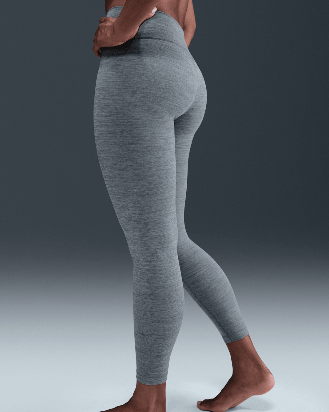 Højtaljede Nike One-7/8-leggings - Smoke Grey/Heather/sort