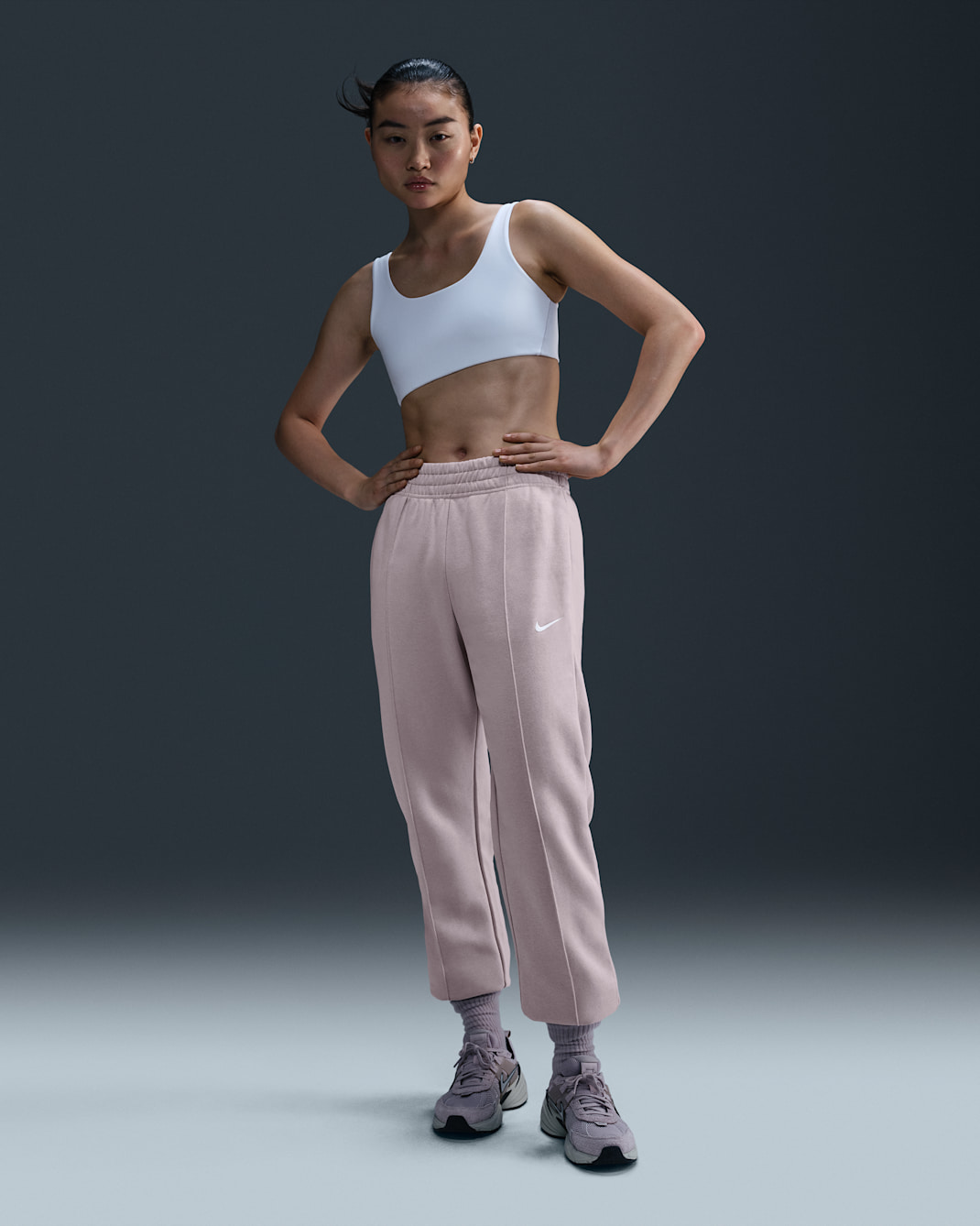 ナイキ スポーツウェア エッセンシャル ウィメンズ フリース パンツ - プラチナムバイオレット/ホワイト