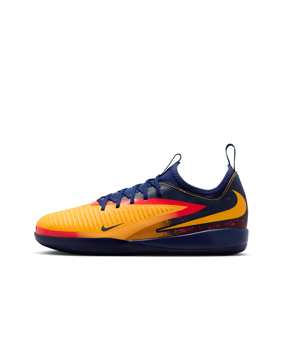 Nike Jr. Phantom 6 Low Academy 'Erling Haaland' Older Kids' Indoor/Court Football Shoe - Laser Orange/Blue Void/Lemon Venom