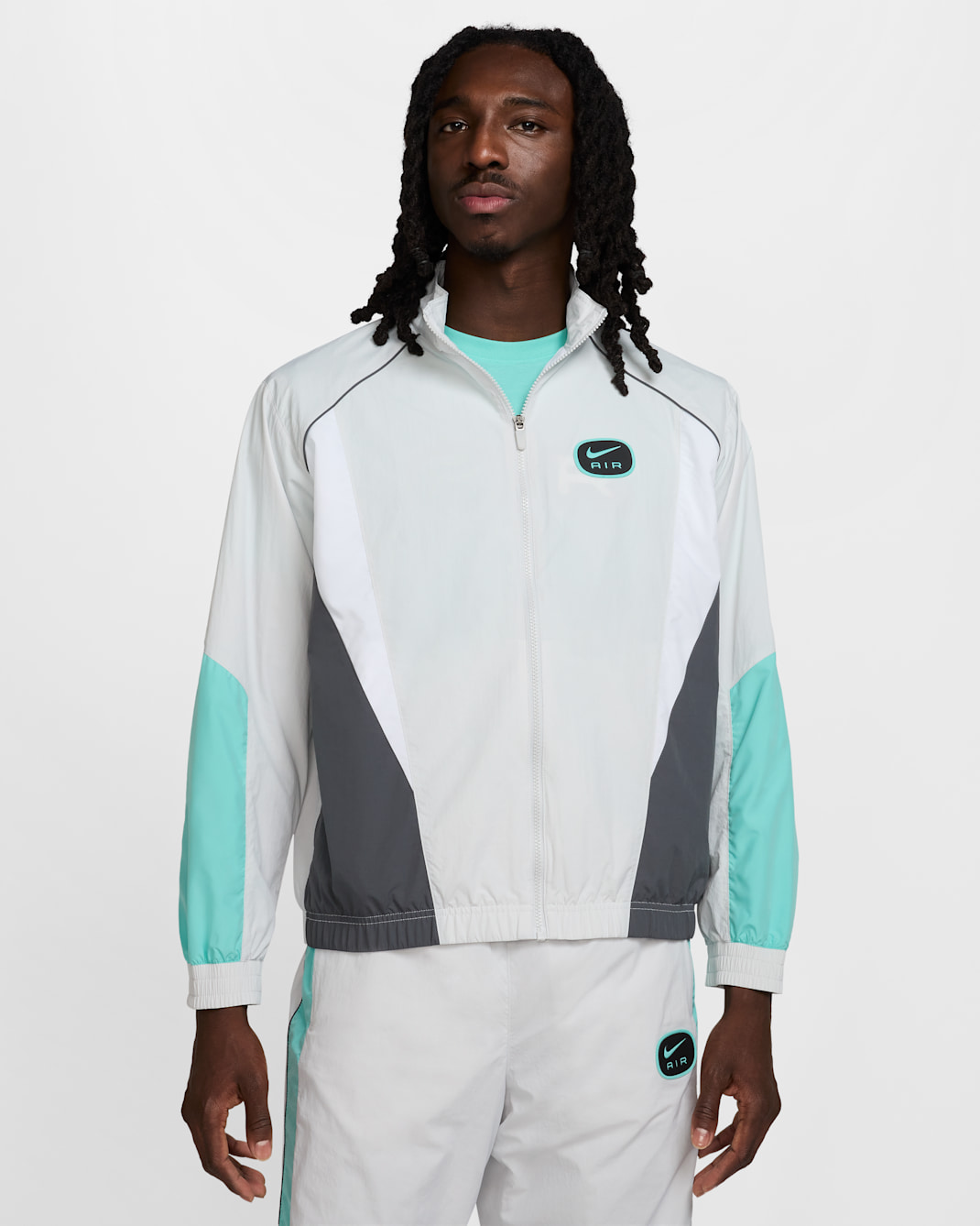 Nike Air Men's Woven Tracksuit Top - Photon Dust/Iron Grey/Tropical Twist