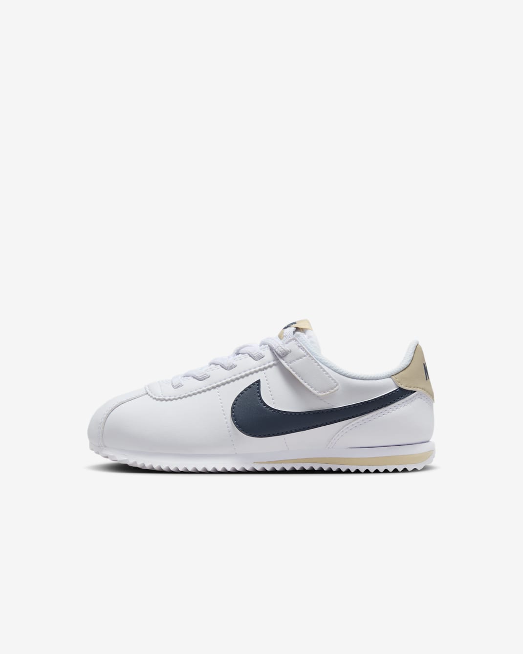 Nike Cortez EasyOn Younger Kids' Shoes - White/Desert Khaki/Thunder Blue