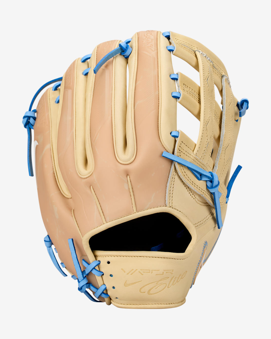 Nike Vapor Elite Baseball Outfield H-Web Fielding Glove - Right Hand Throw - Light Cream/Valor Blue/Sesame