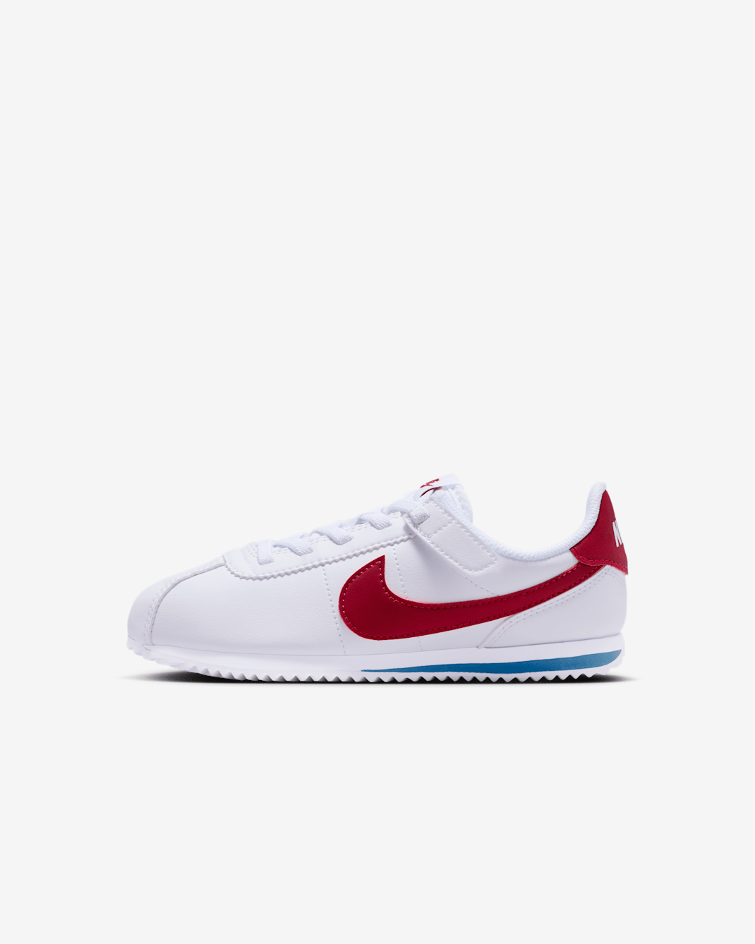Tenis para niños de preescolar Nike Cortez EasyOn - Blanco/Azul universitario/Rojo universitario