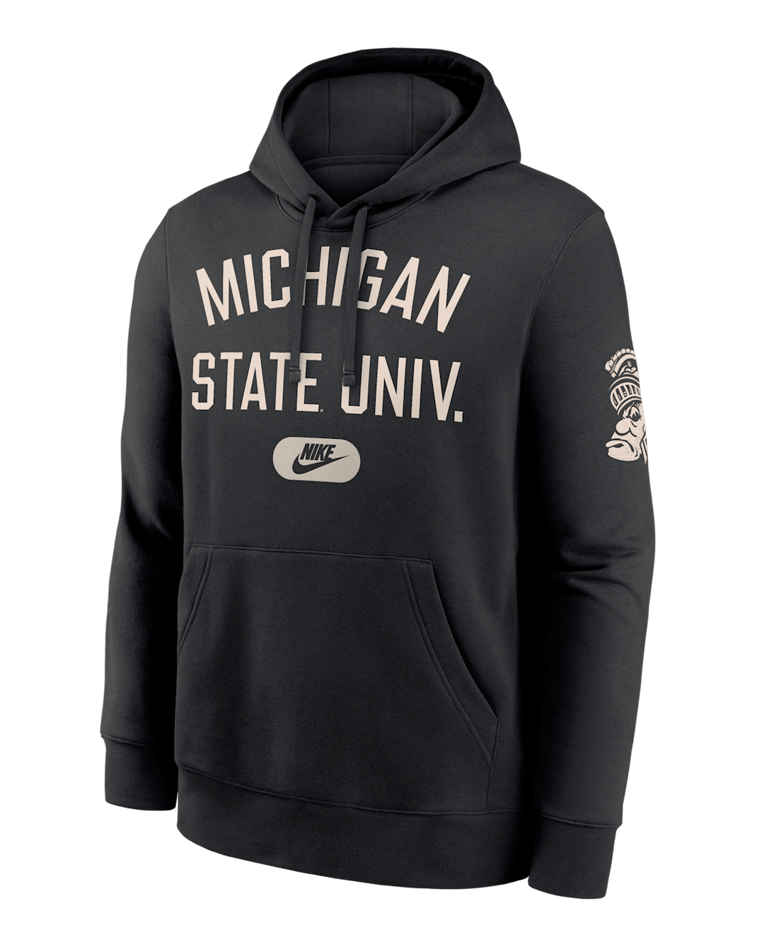 Michigan State Club Men's Nike College Pullover Hoodie - Black