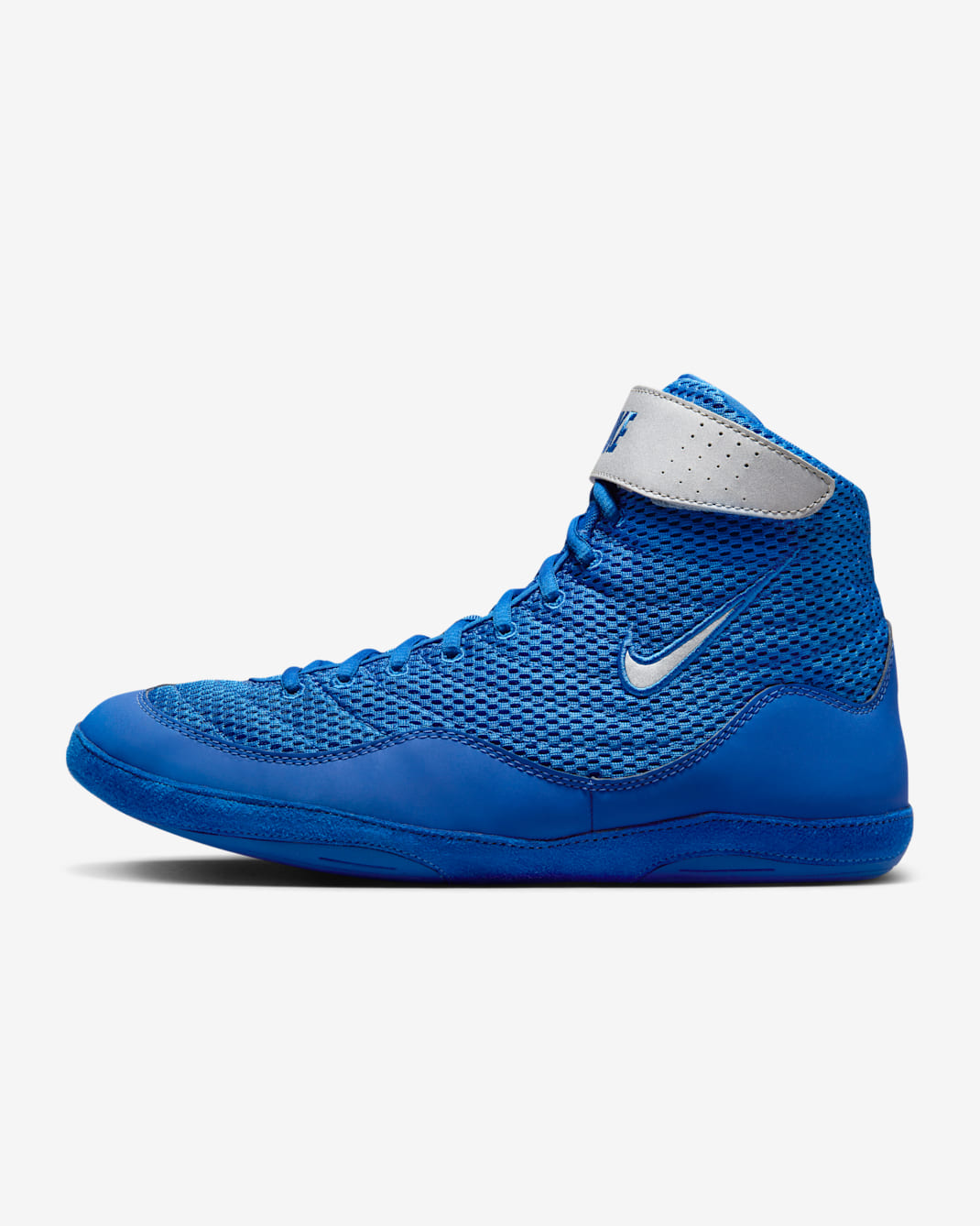 Tenis de lucha libre Nike Inflict - Royal juego/Blanco/Plata metalizado