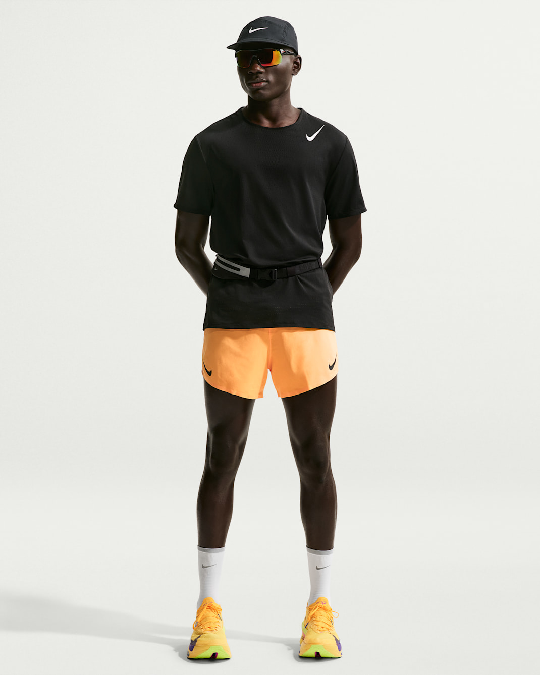 Nike AeroSwift Men's Dri-FIT ADV 4" Brief-Lined Running Shorts - Laser Orange/Black