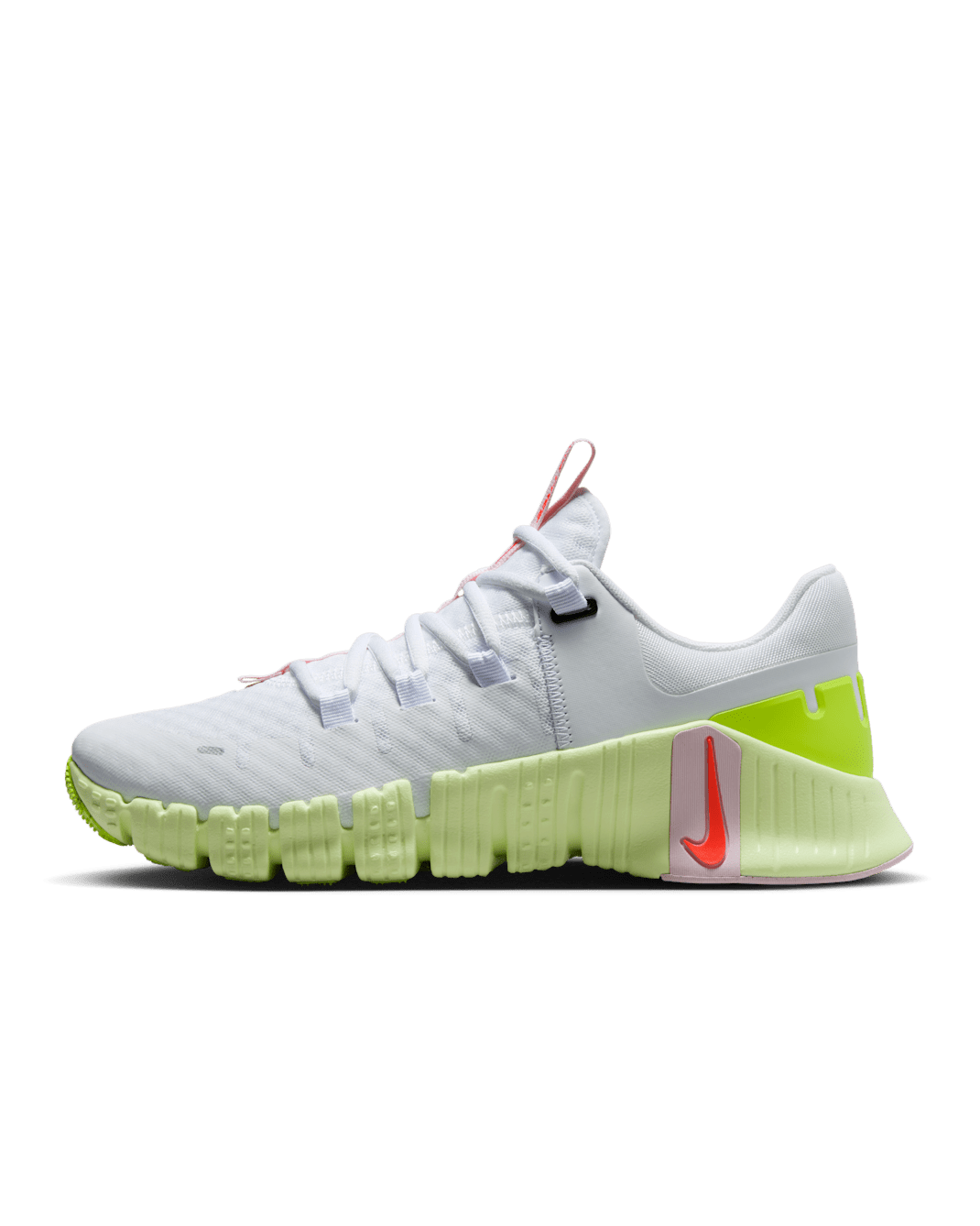Nike Free Metcon 5 Women's Workout Shoes - White/Barely Volt/Pink Foam/Bright Crimson