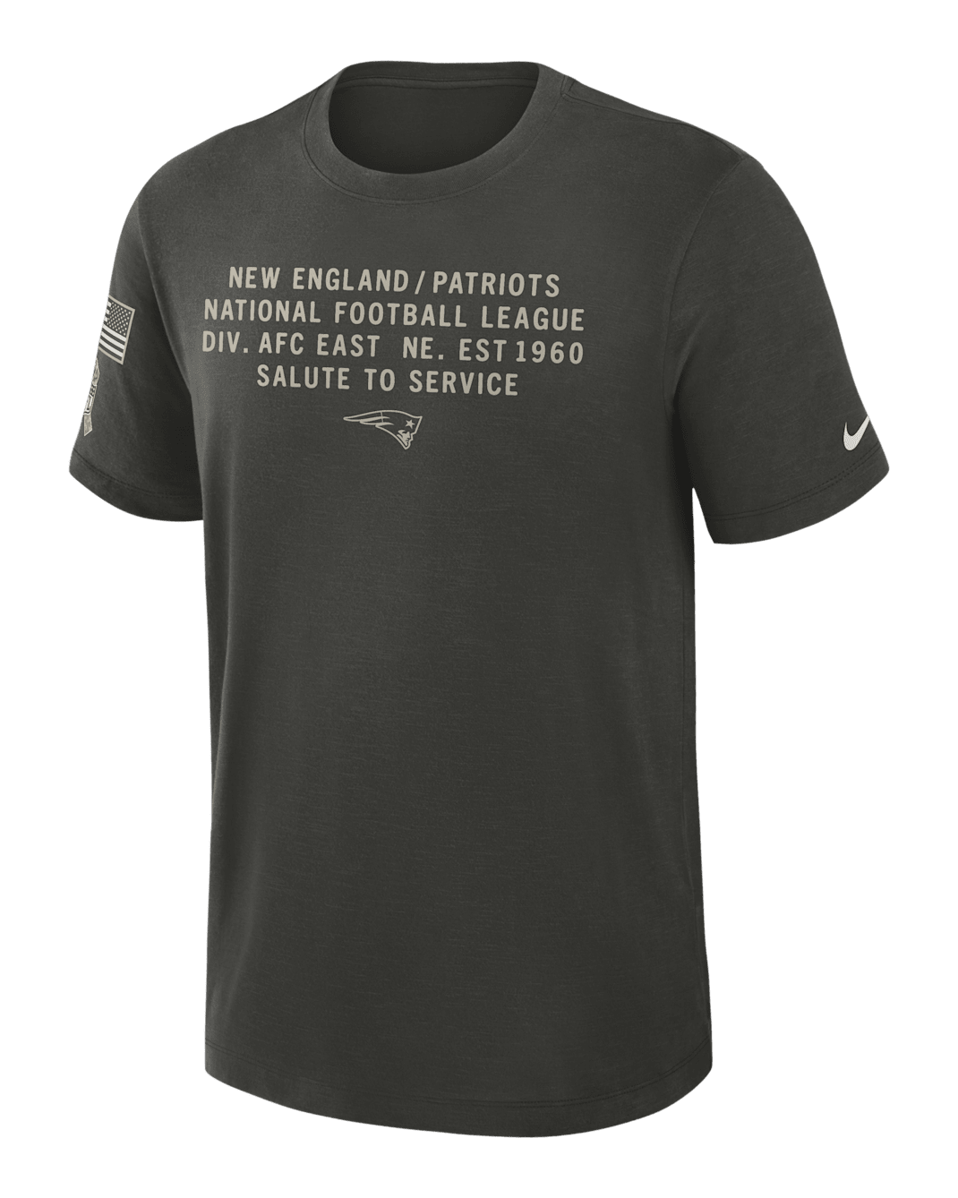 New England Patriots Salute to Service Slub Men's Nike Dri-FIT NFL T-Shirt - Forest Green