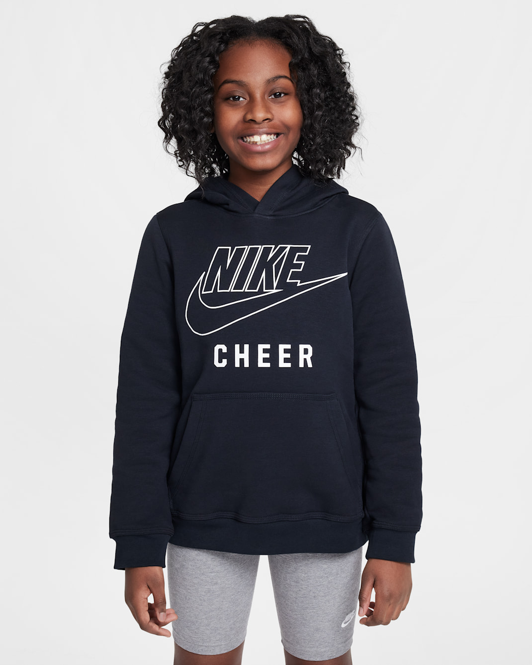 Sudadera con gorro sin cierre Cheer para para niños talla grande Nike - Negro
