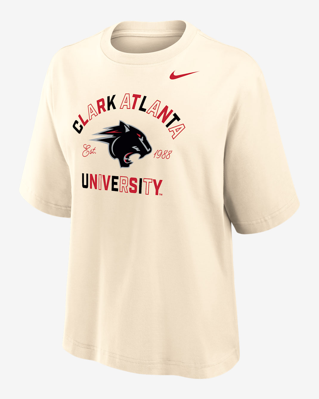Nike College (Clark Atlanta University) Women's Boxy Cotton T-Shirt - Natural