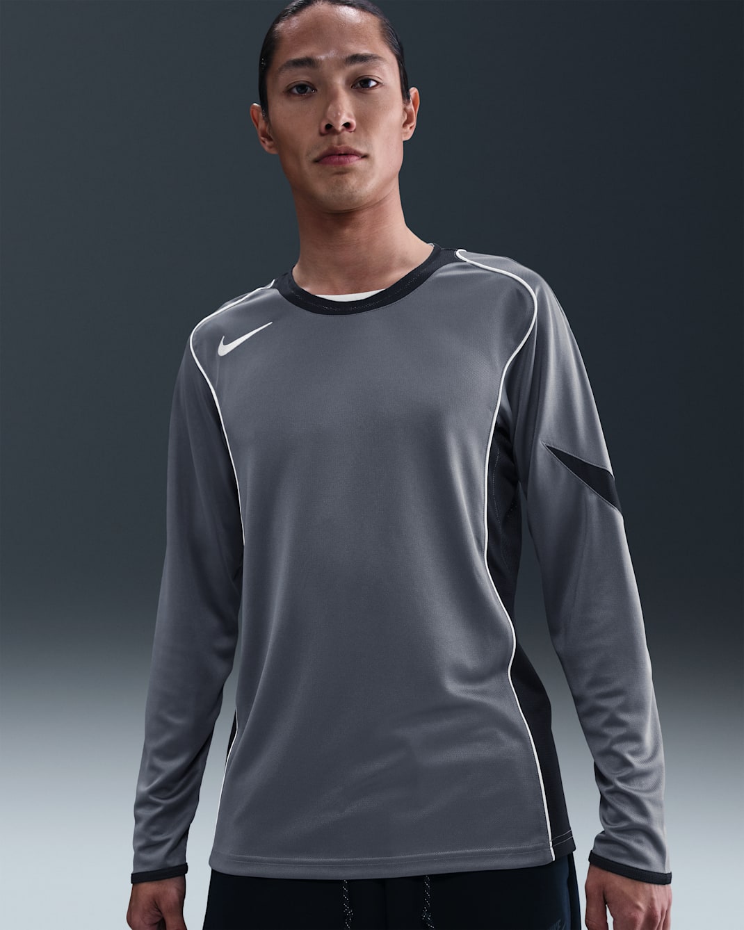 나이키 토탈 90 남성 드라이 핏 긴팔 축구 탑 - 라이트 그래파이트/블랙/세일/화이트