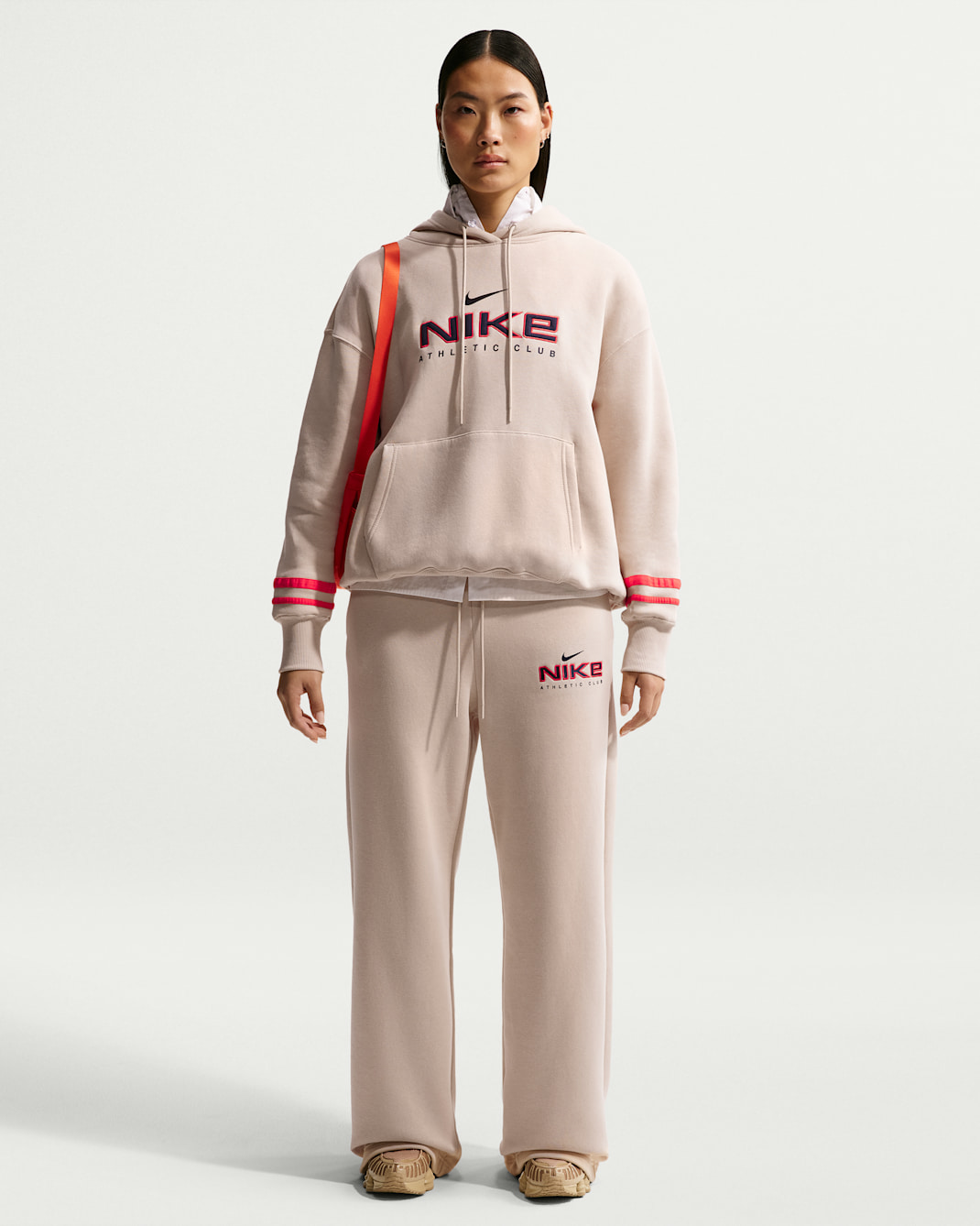 Calças desportivas de lã cardada de cintura subida Nike Sportswear para mulher - Sanddrift
