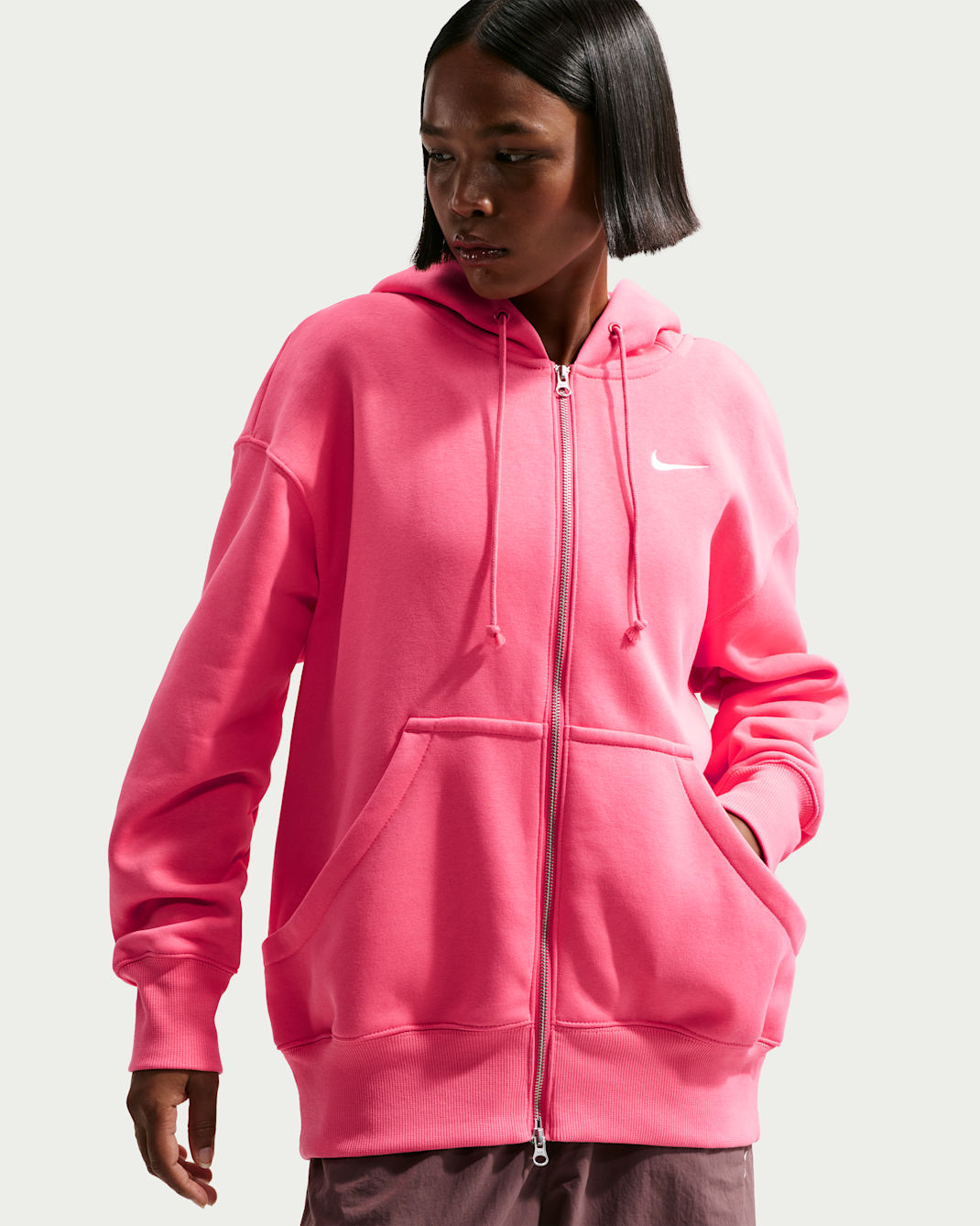 Nike Sportswear Phoenix Fleece Women's Oversized Full-Zip Hoodie - Sea Coral/Sail