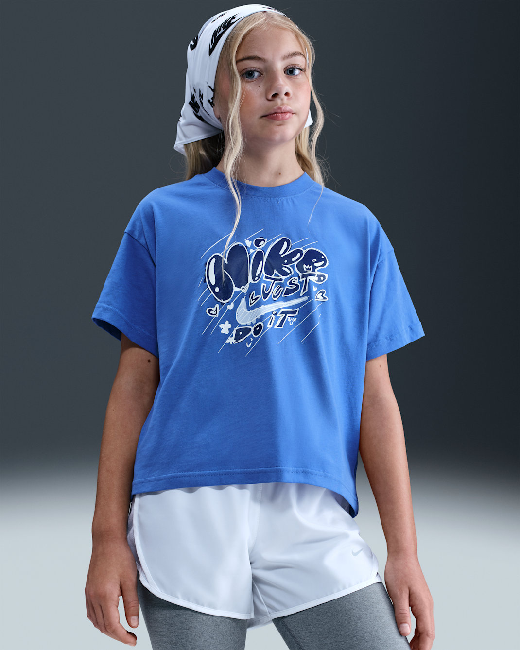 나이키 스포츠웨어 주니어(여아) 티셔츠 - 코밋 블루