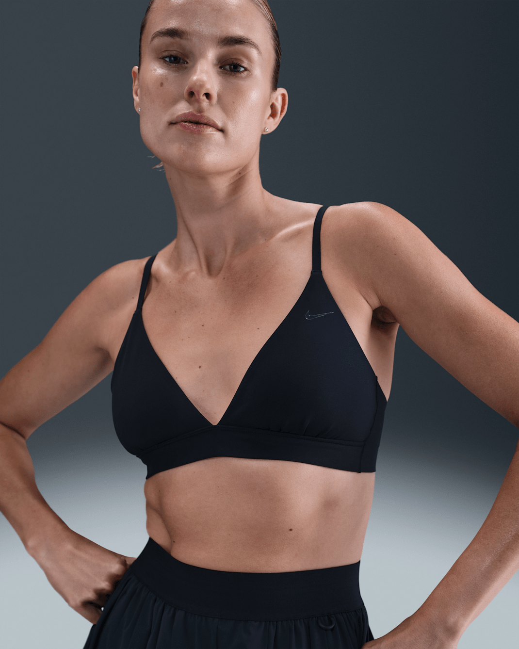 Nike Form Women's Light-Support Non-Padded Triangle Sports Bra - Black/Smoke Grey/Dark Smoke Grey