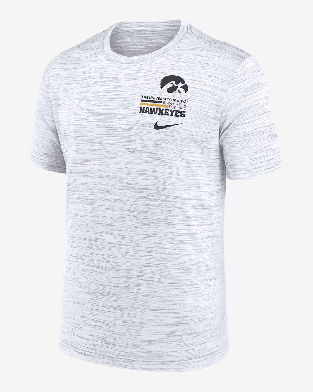 Iowa Campus Chest Stack Velocity Men's Nike Dri-FIT College T-Shirt - White