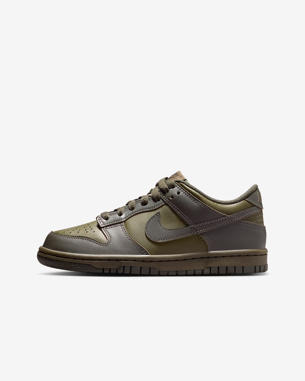 Nike Dunk Low Big Kids' Shoes - Cargo Khaki/Sequoia/University Red