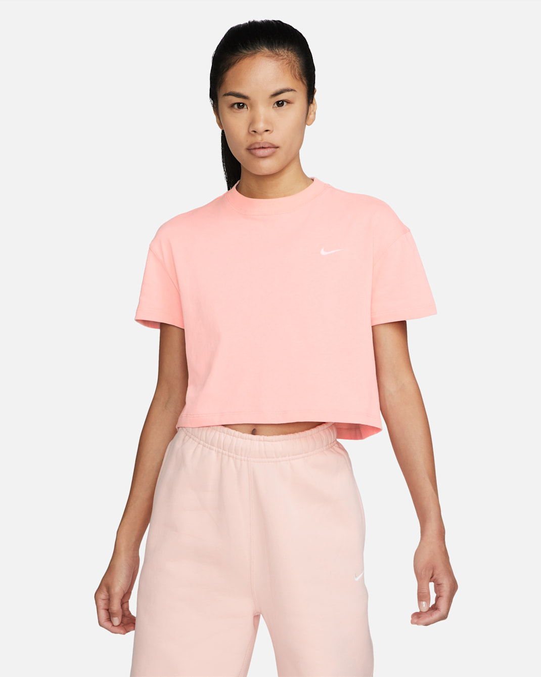 NikeLab Women's T-Shirt - Bleached Coral/White
