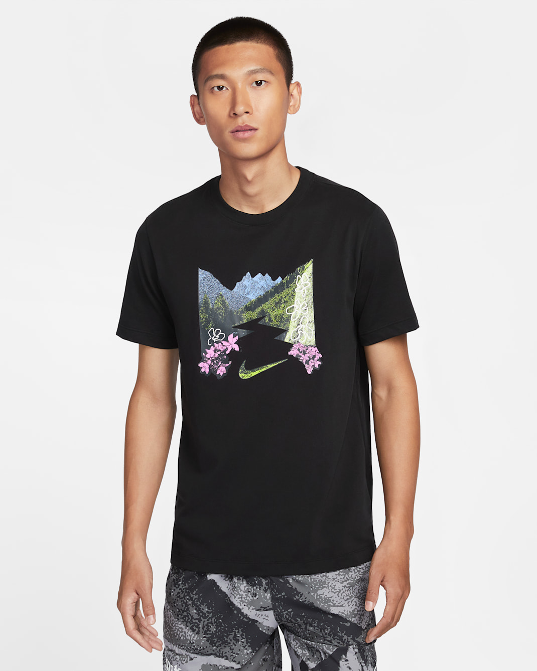 ナイキ メンズ Dri-FIT ランニング Tシャツ - ブラック