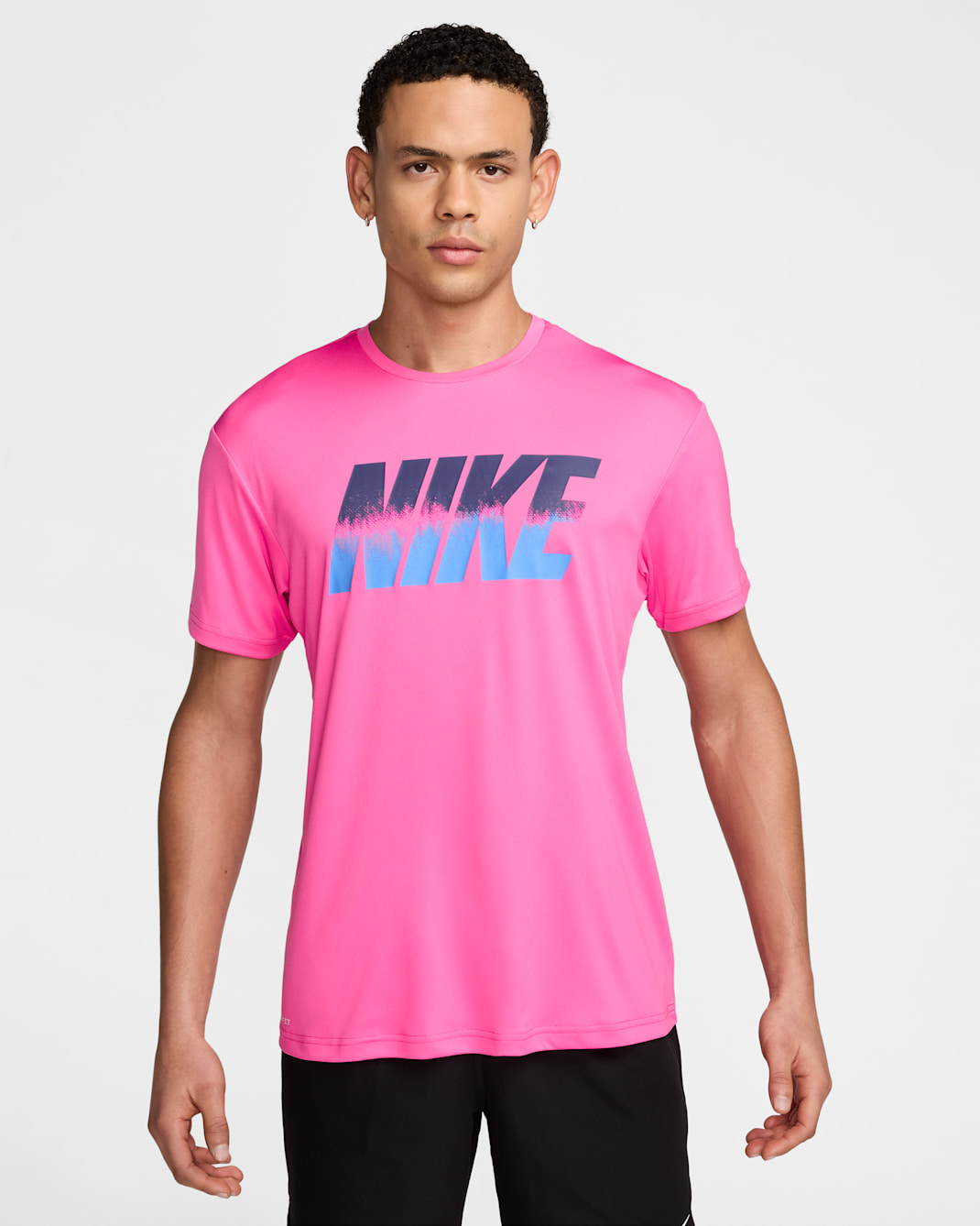 Playera de manga corta para hombre Nike Swim Hydroguard - Rosa paleta/Azul marino medianoche/Azul universitario/Blanco