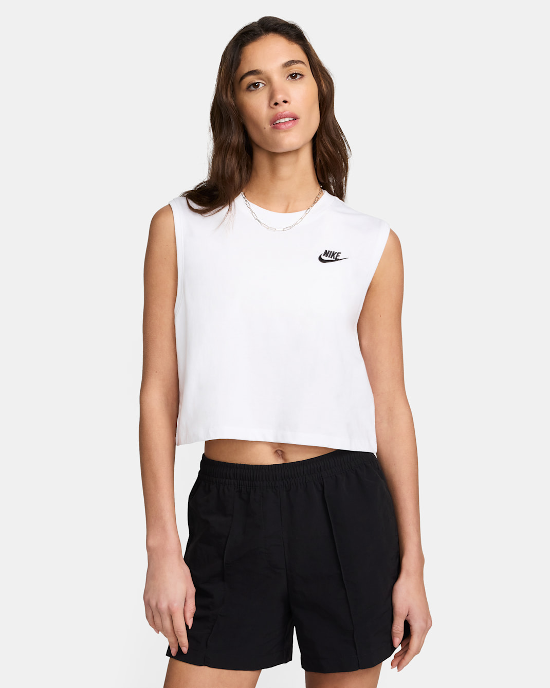 Nike Sportswear Club Women's Sleeveless Cropped Top - White/Black