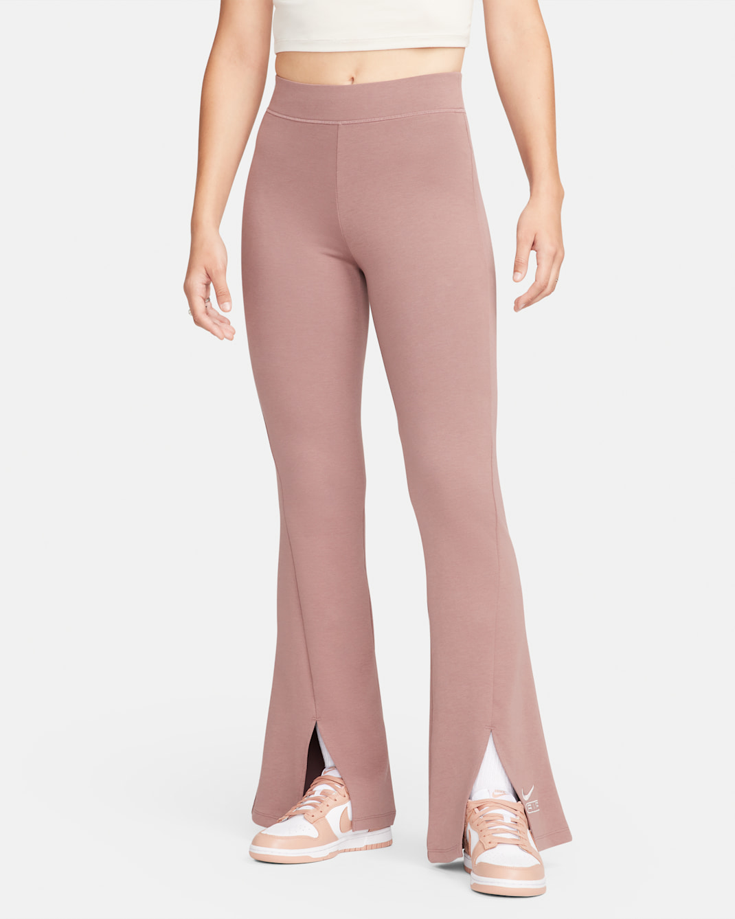 Nike Air Women's High-Waisted Full-Length Split-Hem Leggings - Smokey Mauve/Platinum Violet