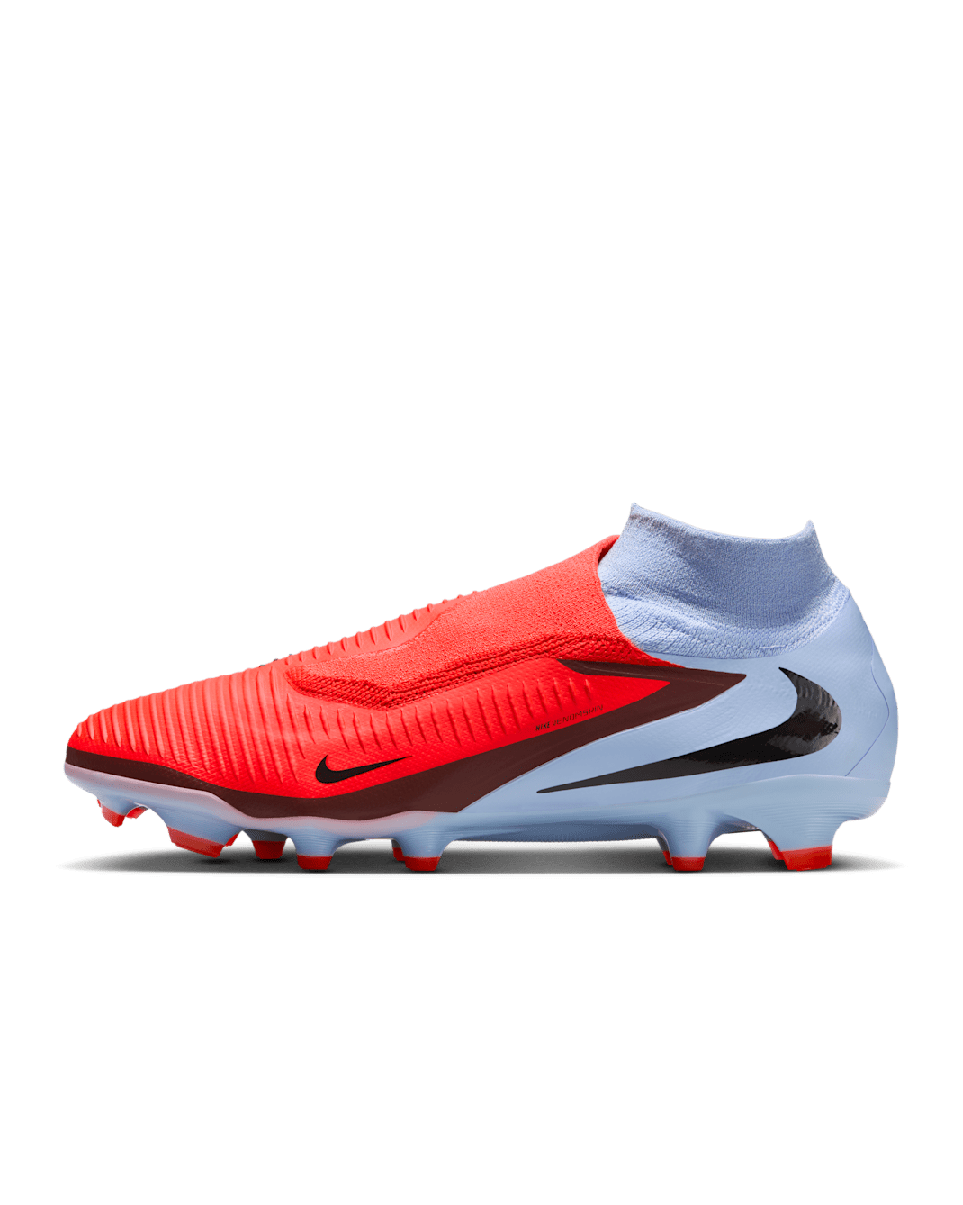 Nike Phantom 6 High Pro fotballsko til gress - Royal Tint/Bright Crimson
