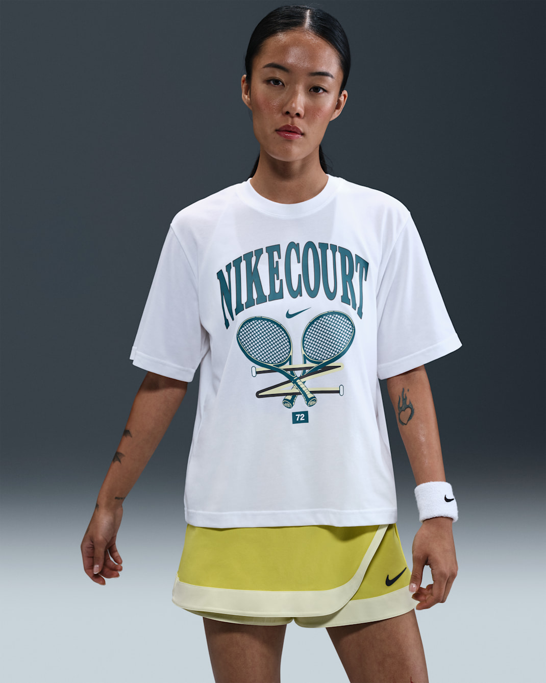 나이키 슬램 여성 드라이 핏 반팔 티셔츠 - 화이트