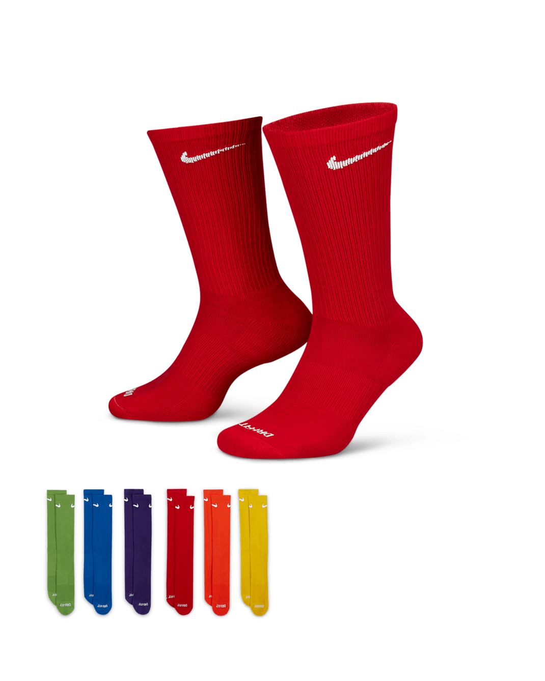 Nike Everyday Plus Cushioned Training Crew Socks (6 Pairs) - Multi-Colour
